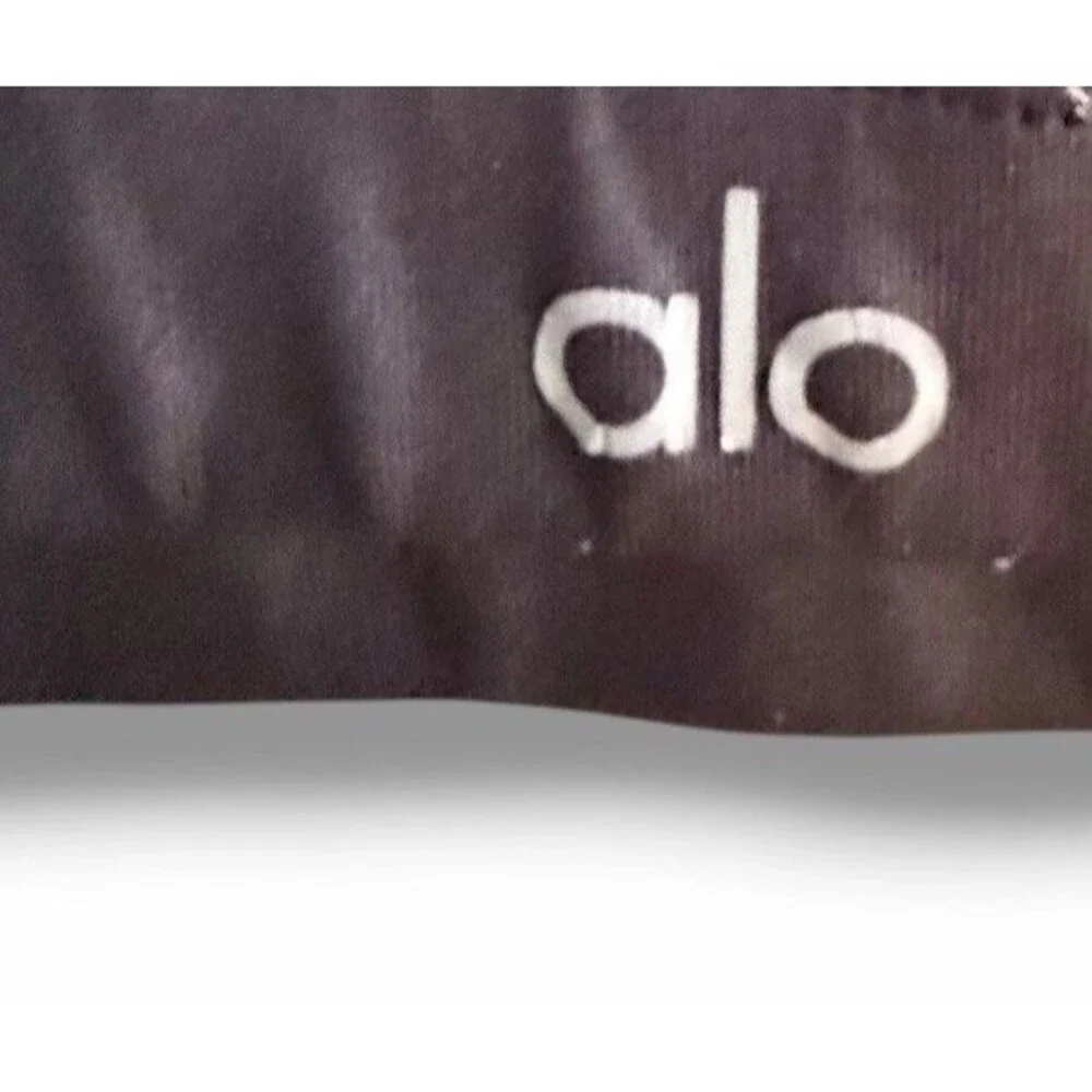 Alo Yoga Blue Sunny Strappy Sports Bra Small Black Glossy